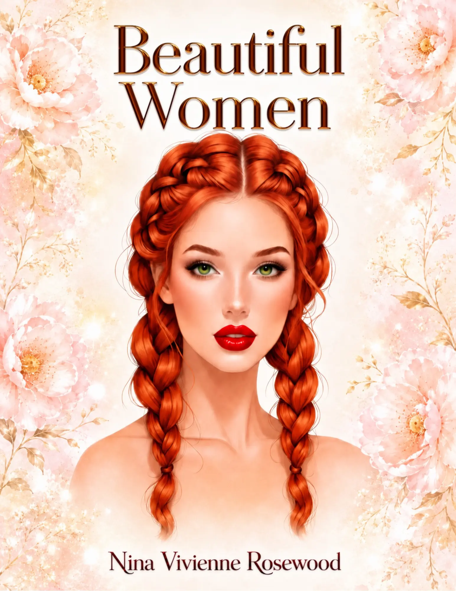 Cover of Beautiful Women, a grayscale coloring book by Nina Vivienne Rosewood